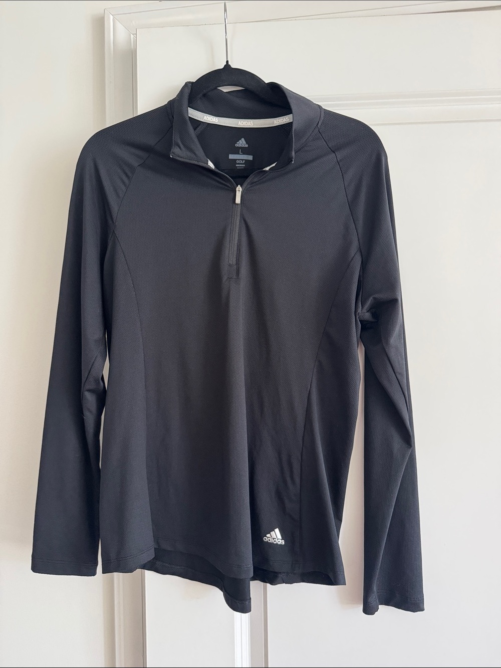 adidas Black 1/4 Zip Performance Long Sleeve Pullover
